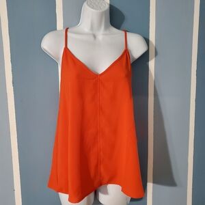 Pink Rose Vibrant Orange Camisole Top